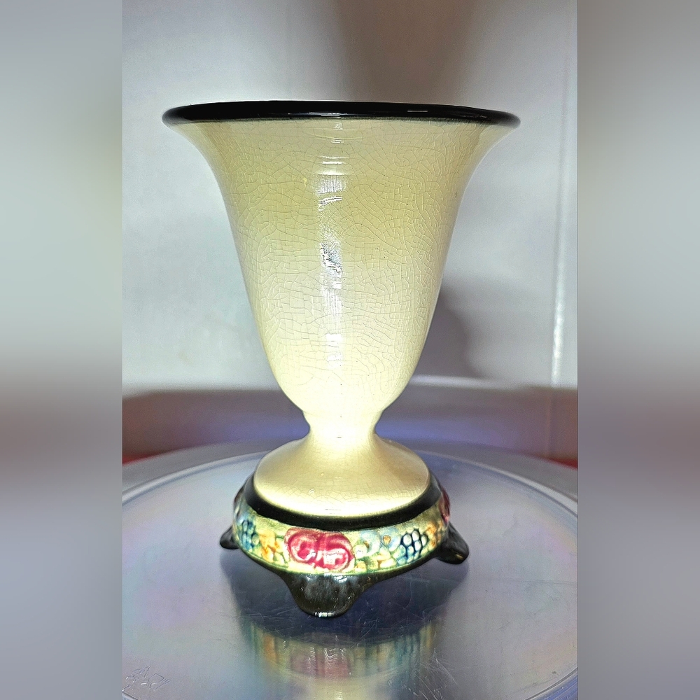 Weller Pottery Tivoli Footed Trumpet Vase 1920s